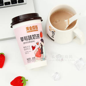 黄金搭档草莓味奶茶固体饮料80g