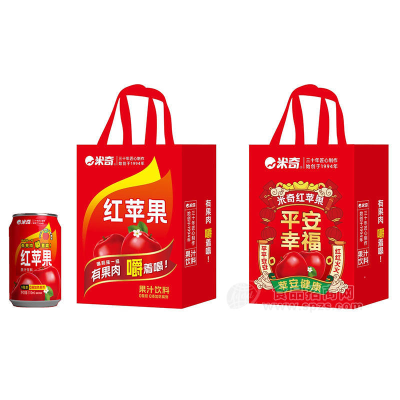 米奇紅蘋果果汁飲料禮盒飲料310ml×20罐（帶手提袋）