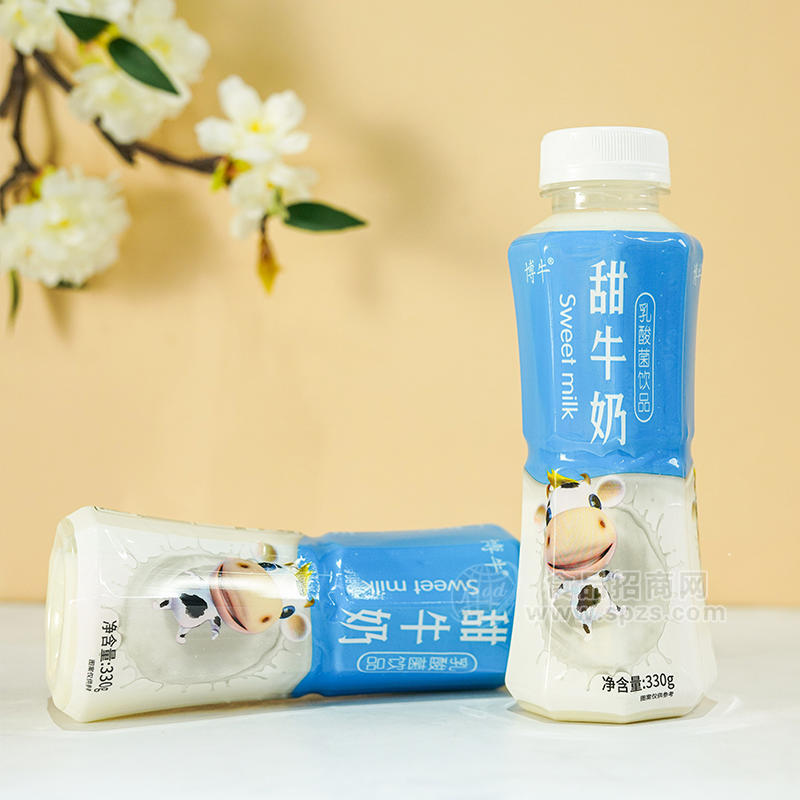 博牛甜牛奶乳酸菌饮品瓶装招商330g