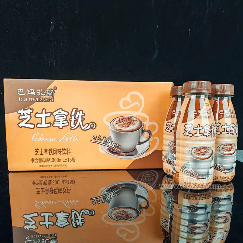 巴瑪扎瑞芝士拿鐵風味飲料箱裝招商300ml×15瓶