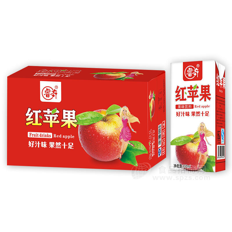 睿奇红苹果味饮料招商250ml 