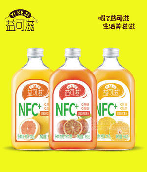 益可滋100%NFC多肉果汁330克玻璃瓶果汁