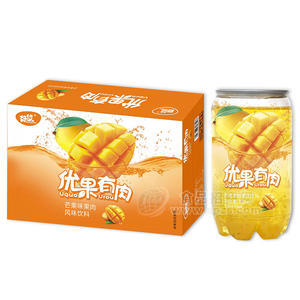 好梦优果有肉芒果果肉饮料箱装招商330ml