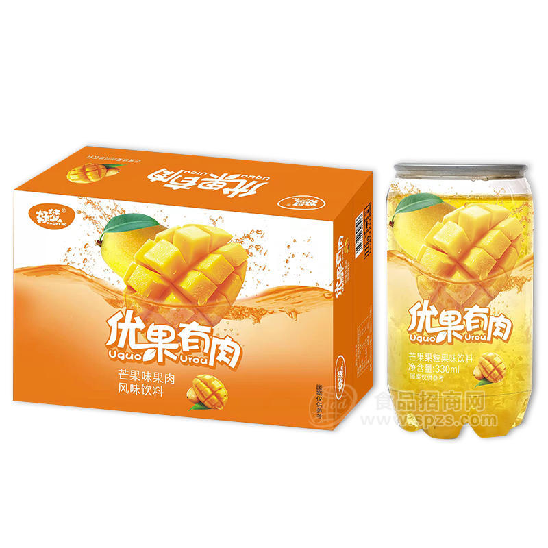 好梦优果有肉芒果果肉饮料箱装招商330ml 
