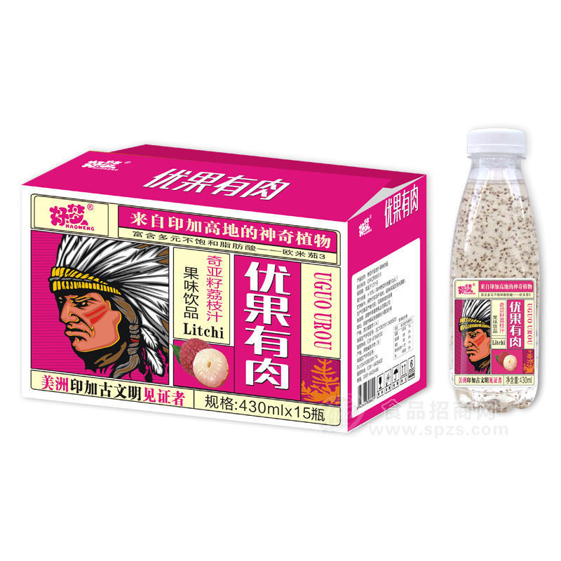 好夢(mèng)奇亞籽荔枝汁果味飲品箱裝招商430ml×15瓶