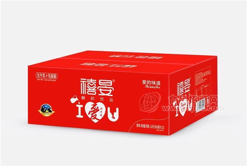 禧宴屋顶盒原味酸奶外箱300ml×12盒