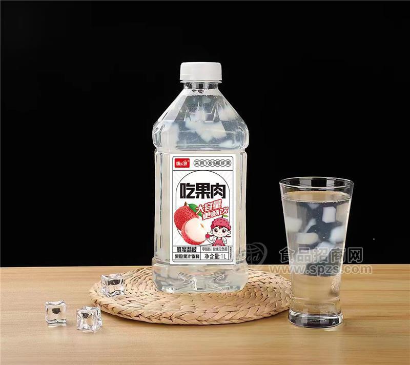 咪樂爽果粒果汁飲料蜂蜜荔枝汁瓶裝1L