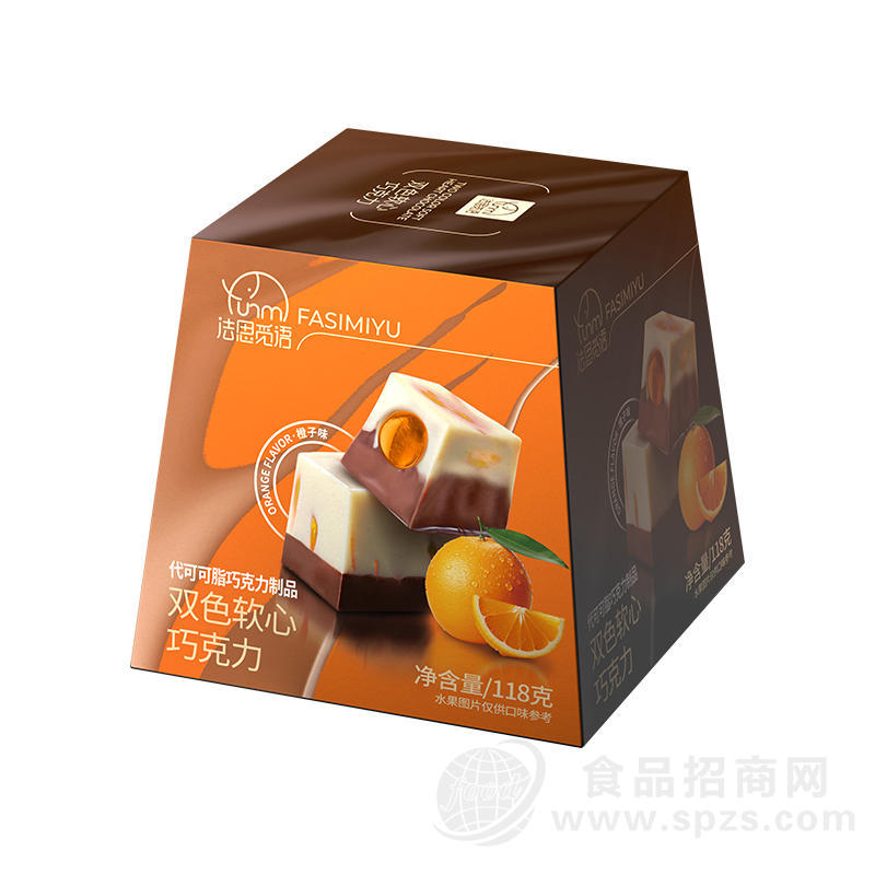 法思觅语双色软心巧克力橙子味袋装招商118g