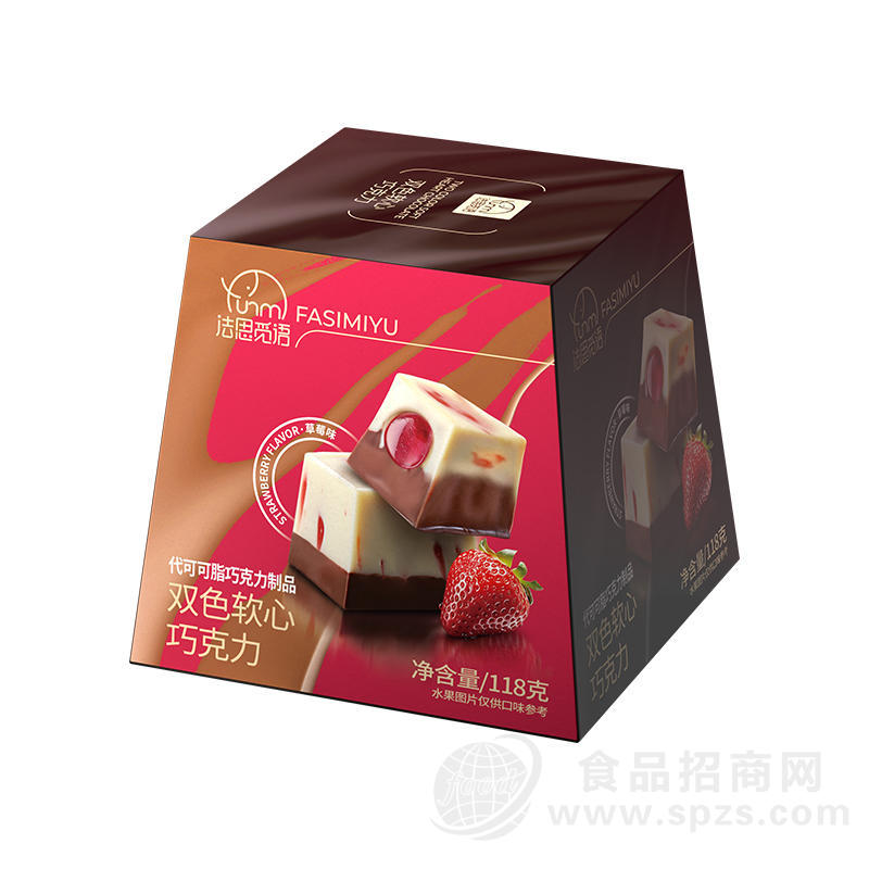 法思觅语双色软心巧克力草莓味袋装招商118g