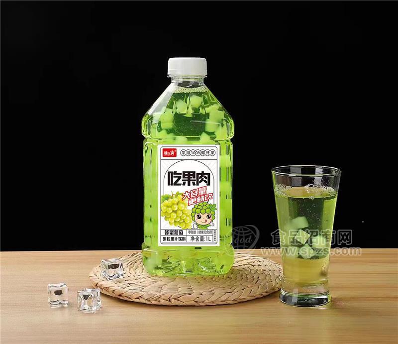 咪樂爽果粒果汁飲料蜂蜜葡萄汁瓶裝1L