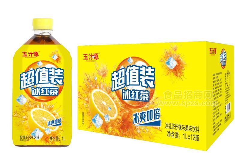 玉汁源 冰紅茶檸檬味果味飲料1L