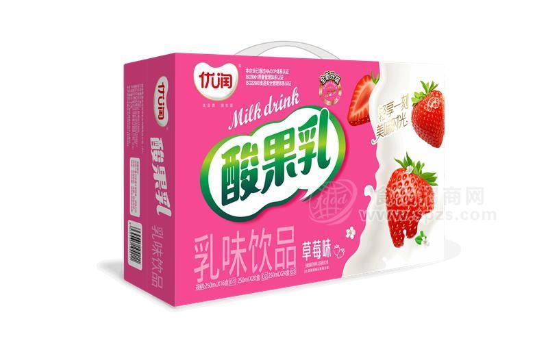 ·优润酸果乳草莓味乳味饮品箱装 