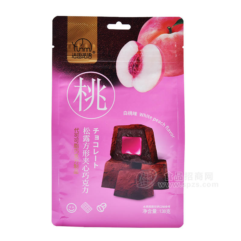 法思觅语松露方形夹心巧克力白桃味休闲食品袋装招商138g