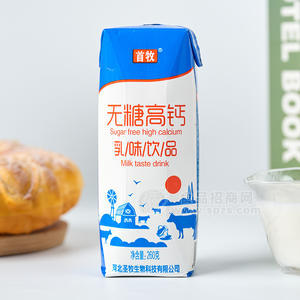 時(shí)代乳業(yè)首牧無糖高鈣奶乳味飲料瓶裝招商260克