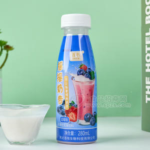 時(shí)代乳業(yè)首牧藍(lán)莓味搖搖奶昔瓶裝乳飲料招商280ml