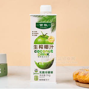 時(shí)代乳業(yè)首牧生榨椰汁無(wú)菌冷罐裝植物蛋白飲料宴席盒裝招商1L