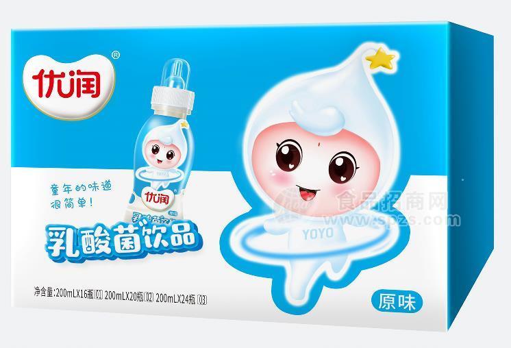 ·优润原味乳酸菌饮品优优软奶嘴箱装 