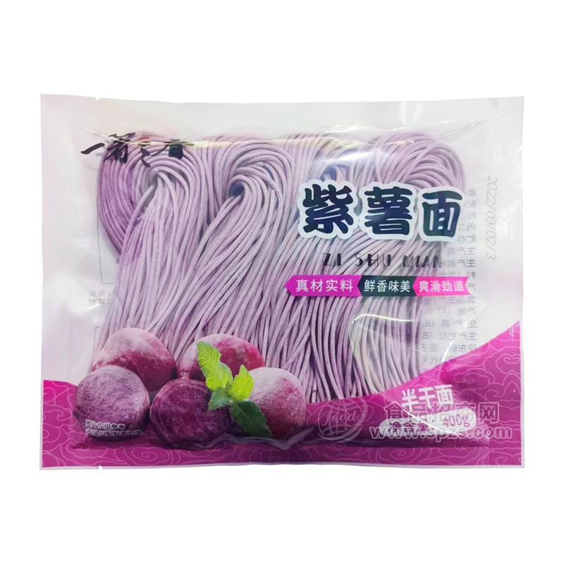一箸三春紫薯面面条半干面400g 