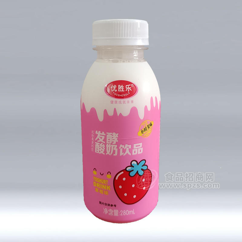 優(yōu)勝樂草莓味發(fā)酵酸奶飲品乳飲料280ml