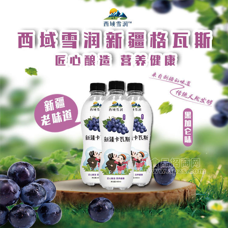 西域雪潤(rùn)新疆格瓦斯果味飲料黑加侖味