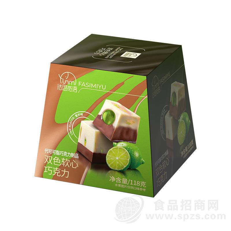 法思觅语双色软心巧克力青柠味袋装招商118g