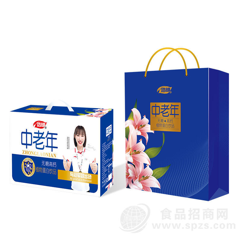 浩明中老年无糖高钙奶植物蛋白饮料