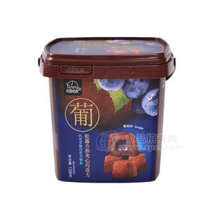 法思覓語松露方形夾心巧克力葡萄味休閑食品盒裝招商158g