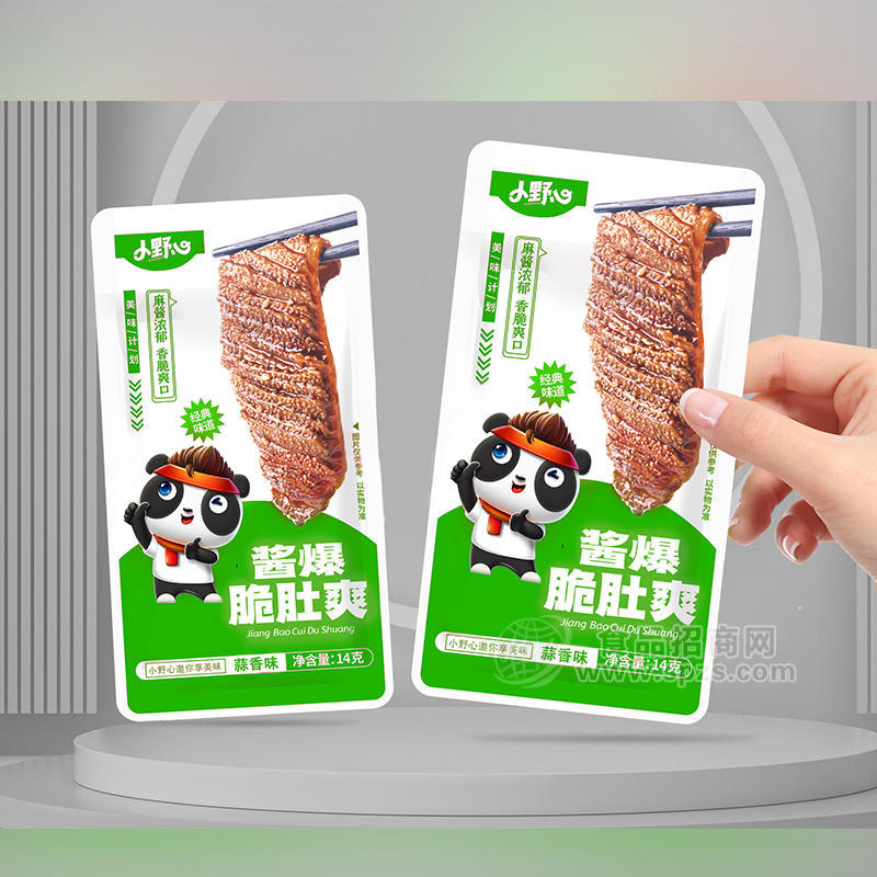 ·小野心酱爆脆肚爽蒜香味休闲零食袋装招商14g 