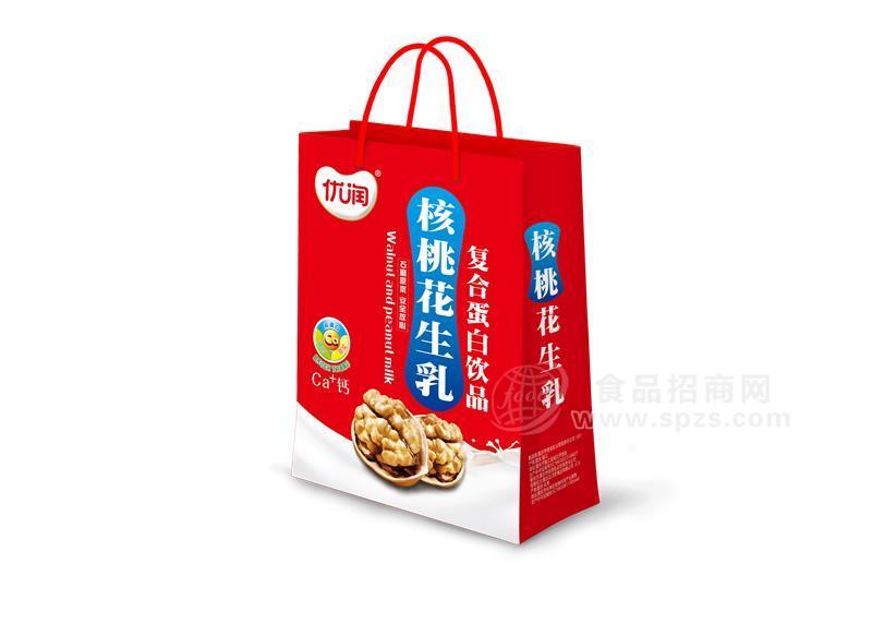 ·优润核桃花生乳复合蛋白饮品手提袋 