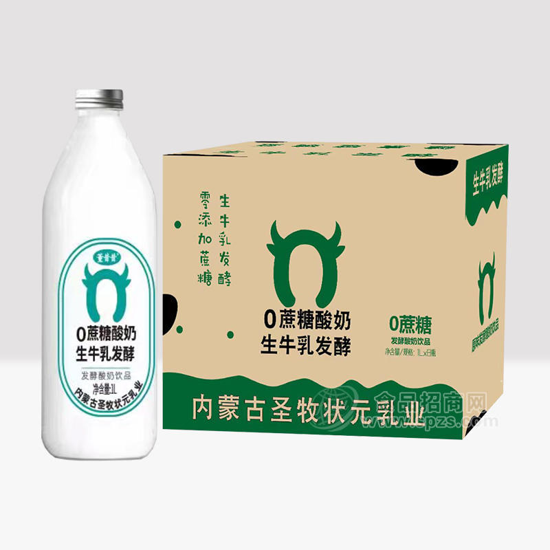 董昔昔0蔗糖生牛乳發(fā)酵酸奶箱裝招商1L×8瓶