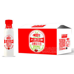 浩明大块朵昔草莓味软牛奶乳饮料400ml×15瓶
