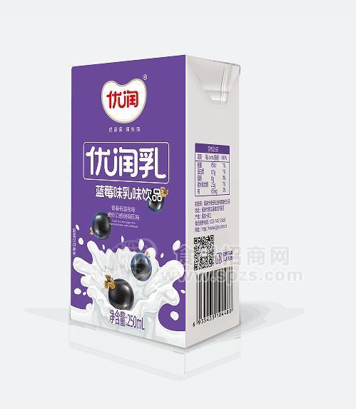 ·优润乳蓝莓味乳味饮品250ml 