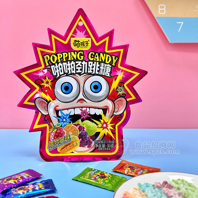 萌孩子啪啪劲跳糖混合口味袋装招商30g