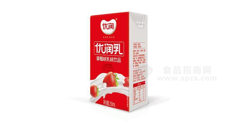 ·优润乳草莓味乳味饮品250ml 