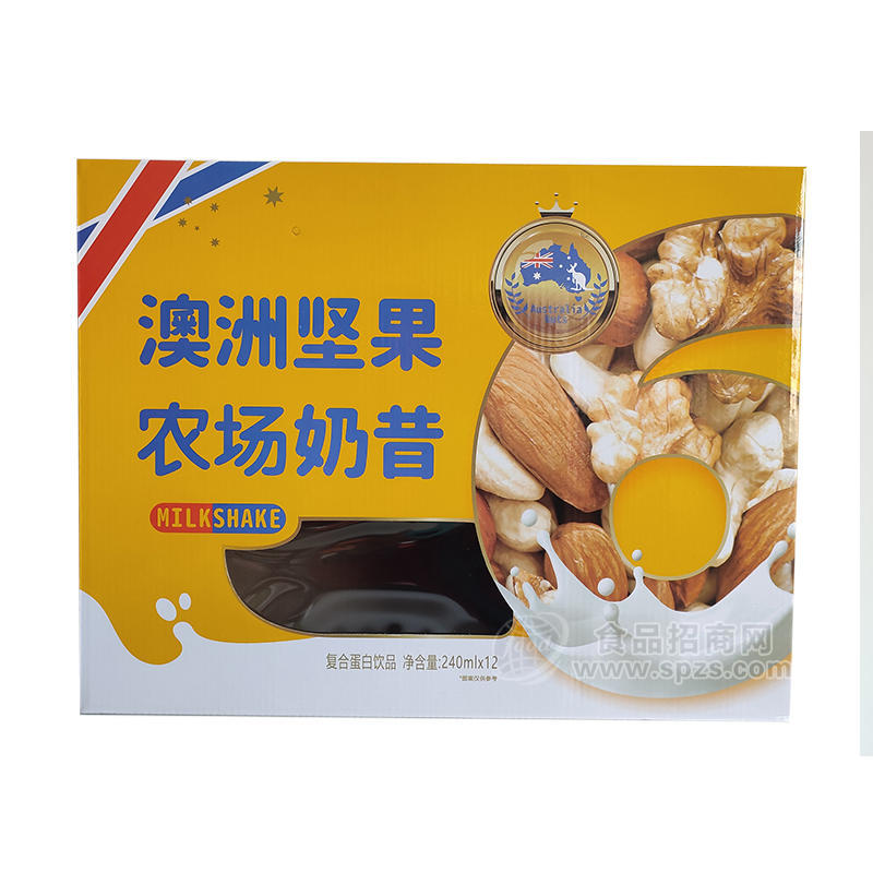 怡養(yǎng)澳洲堅果農(nóng)場奶昔復(fù)合蛋白飲料箱裝招商240ml×12罐