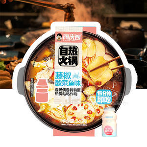 阿庆嫂自热火锅藤椒酸菜鱼味方便速食盒装招商345g