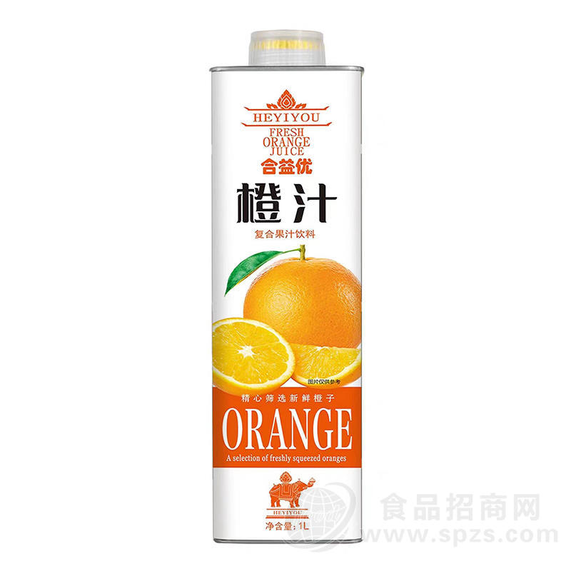 合益优橙汁复合果汁饮料瓶装招商1L