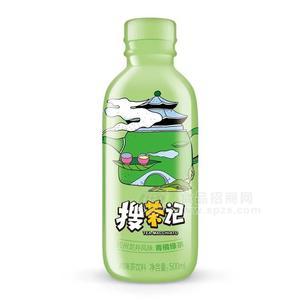 搜茶记杭州龙井风味青橘绿茶茶调味茶饮料500ml瓶装