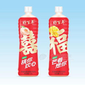 好百年芒果水蜜桃復(fù)合果汁飲料瓶裝招商1.5L