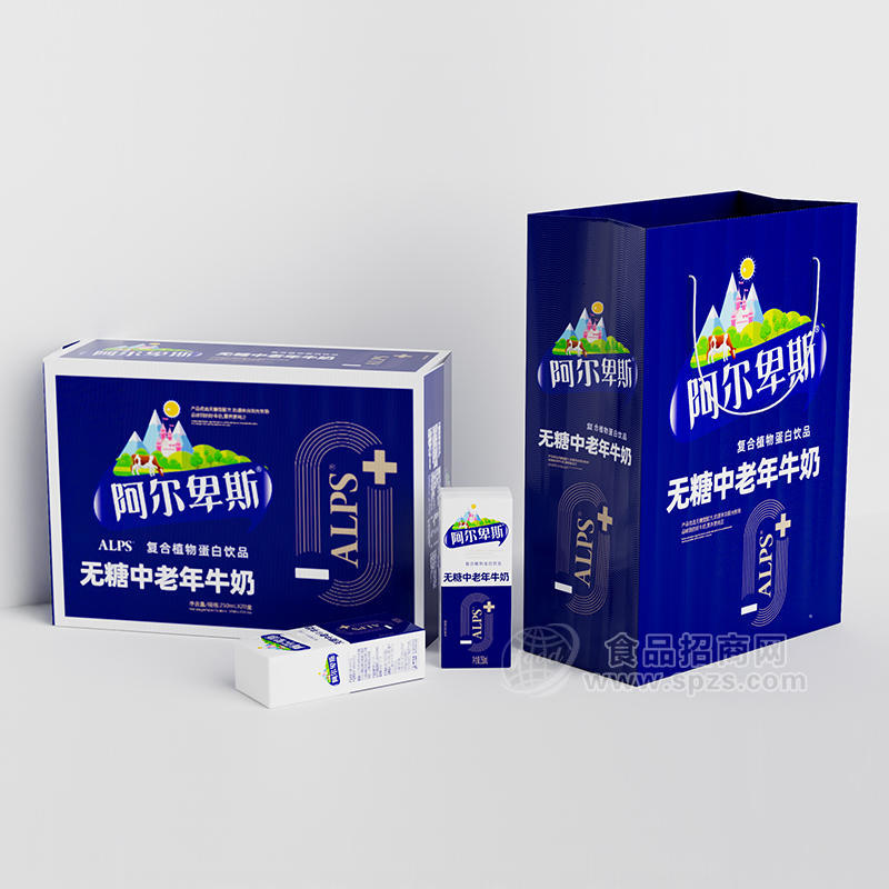 阿尔卑斯无糖中老年牛奶复合植物蛋白饮品礼盒装招商