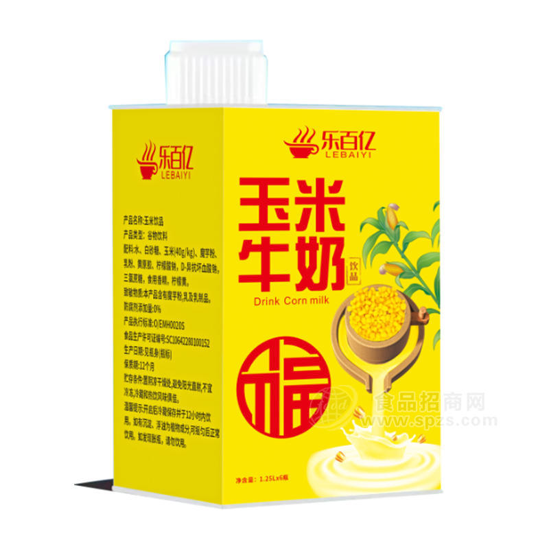 樂(lè)百億玉米牛奶飲品1.25LX6瓶