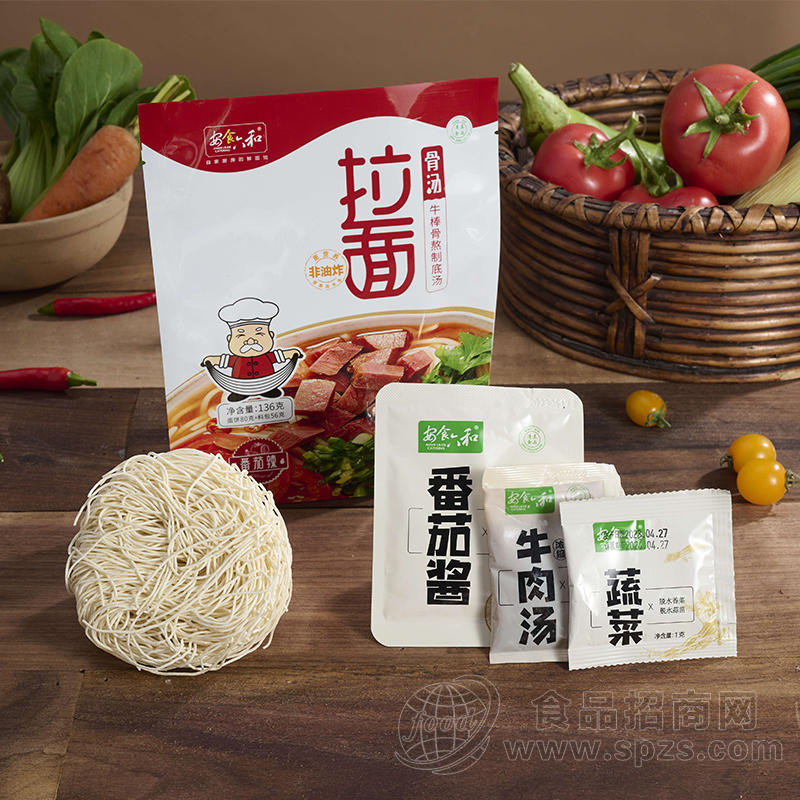 安食六和番茄辣骨汤拉面方便面136g