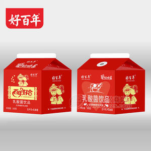 好百年無蔗糖鮮乳發(fā)酵乳酸菌飲料箱裝招商300克