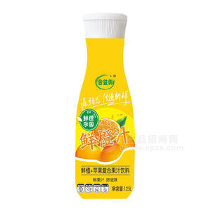 合益优鲜橙苹果复合果汁饮料瓶装招商1.25L