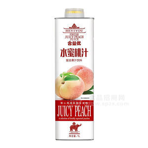 合益優(yōu)水蜜桃汁復(fù)合果汁飲料瓶裝招商1L