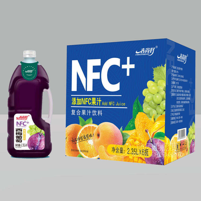 春尚好NFC西梅葡萄復合果汁飲料箱裝批發(fā)招商2.35L×6瓶