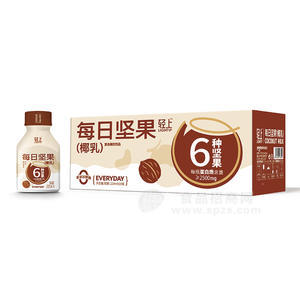 輕上每日堅(jiān)果椰乳復(fù)合蛋白飲品箱裝招商220ml×20瓶