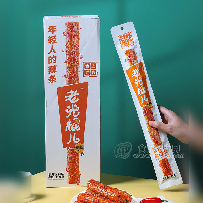 食上功夫香辣味辣條調(diào)味面制品1X20包