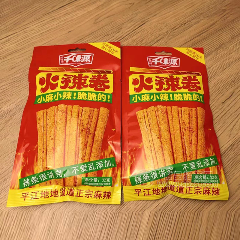 千味源火辣棒脆脆的辣條袋裝32克