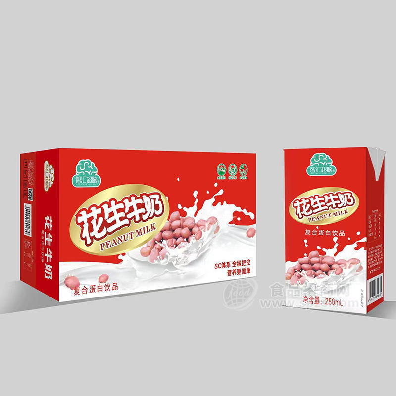 智匯超腦花生牛奶復(fù)合蛋白飲料箱裝招商250ml